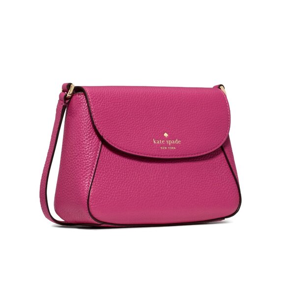 New Kate Spade Monica Small Flap Crossbody bag Pebble Leather Nouveau Rose - Picture 3 of 4